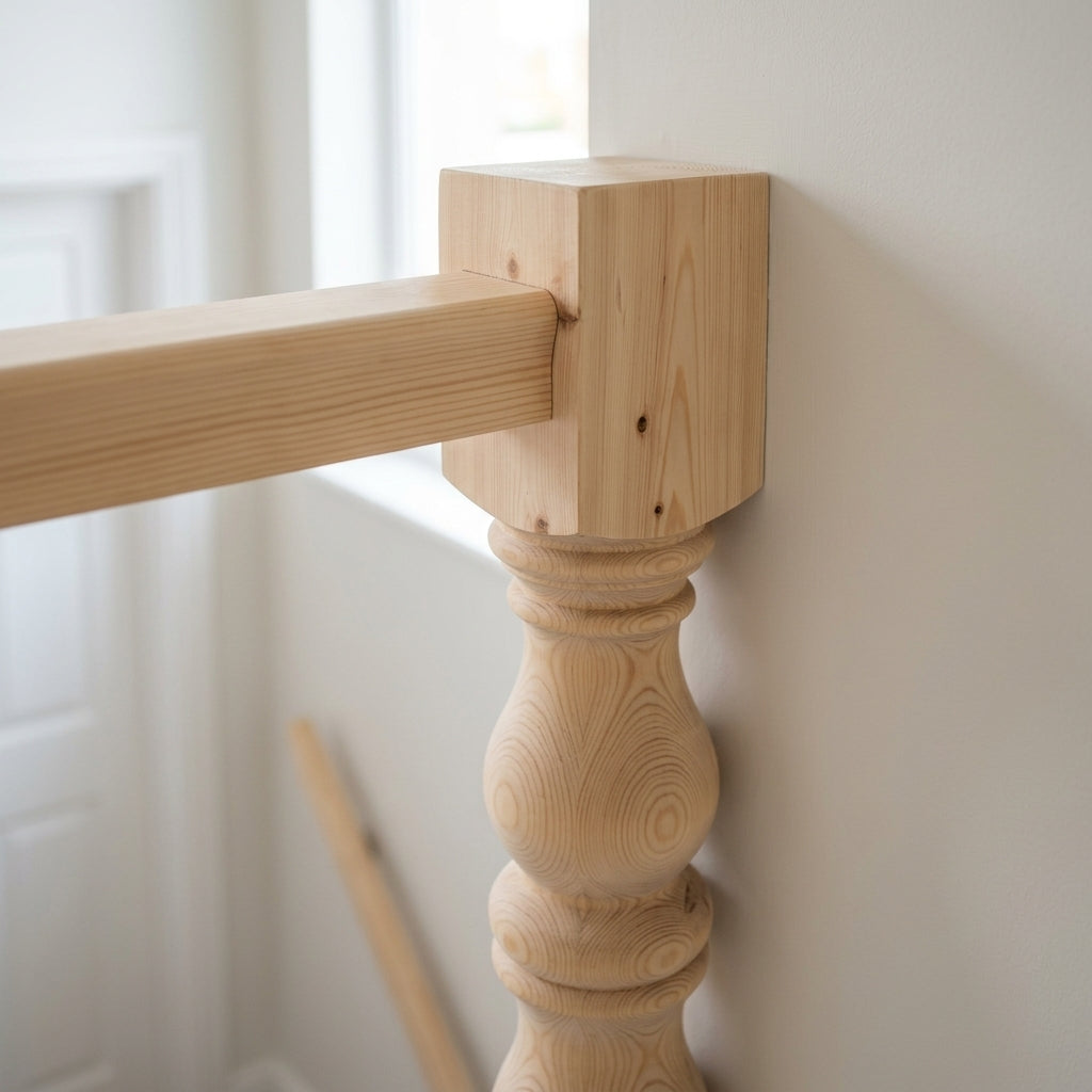 140mm x 1500mm Pine Half Newel Unsanded (view 2)