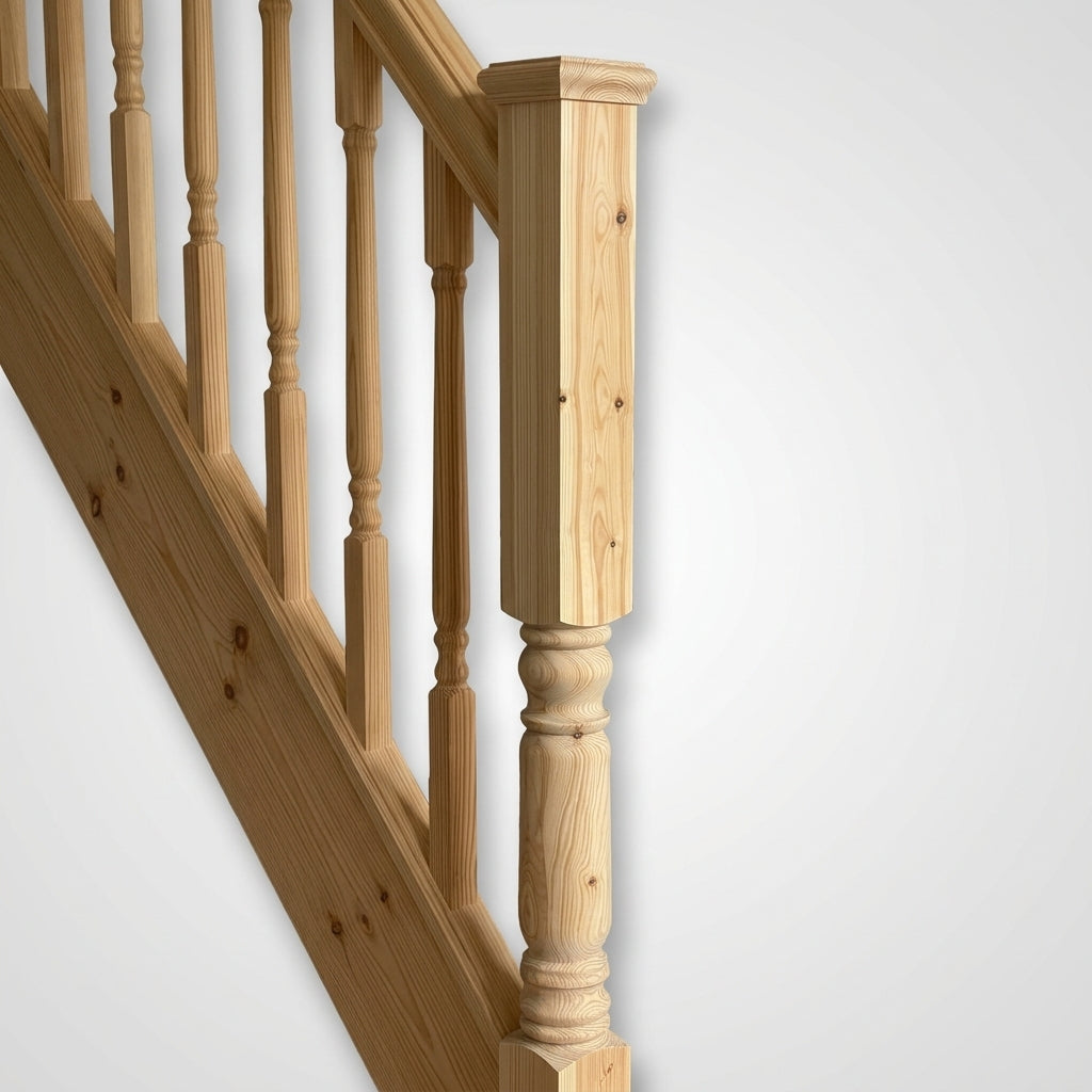 115mm x 1500mm Pine Half Newel Post