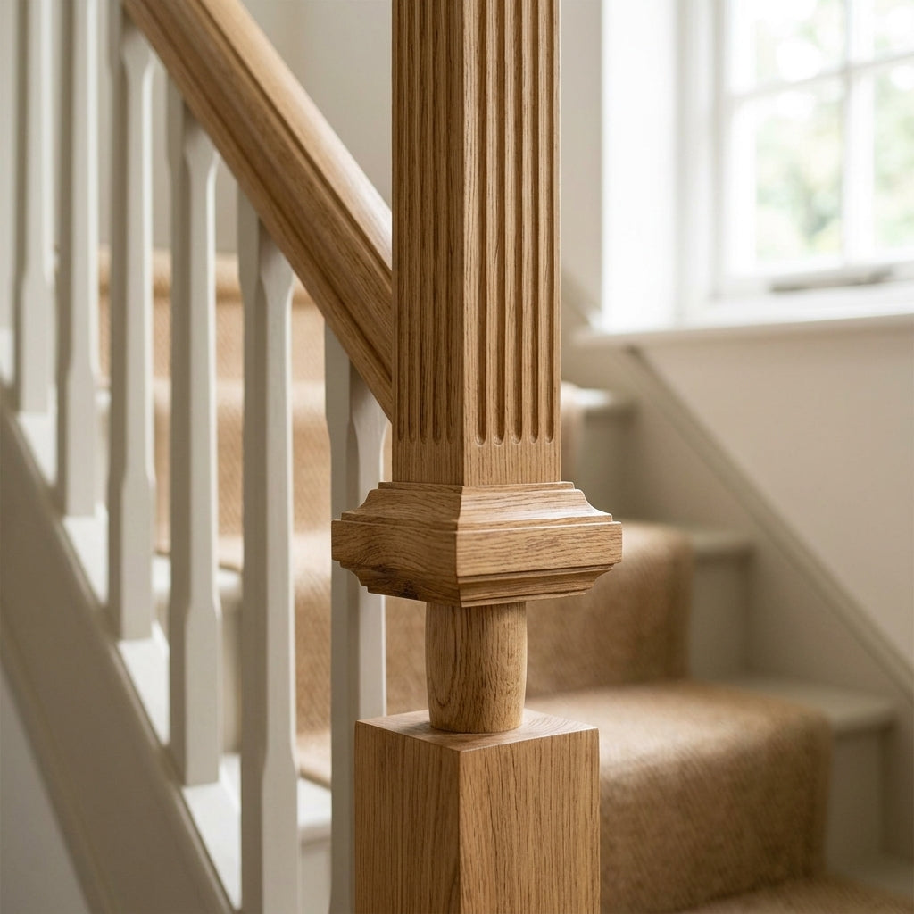 210mm Newel Post Oak with 90mm Top Section (view 2)