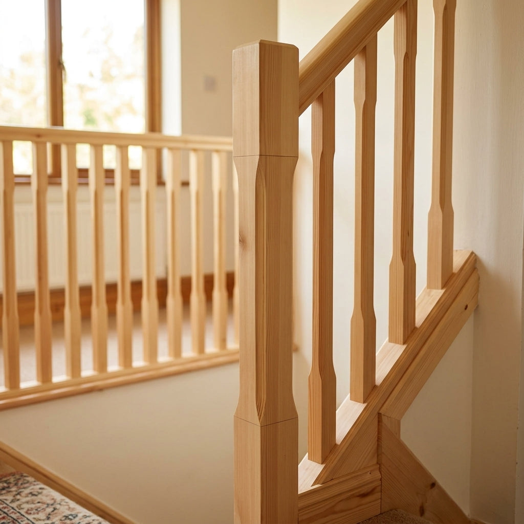 90mm Chamfered Newel Pine Bamburgh - Knots Not Present