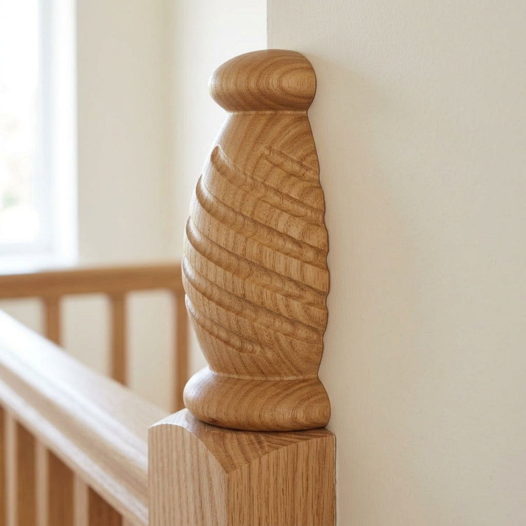 Half Berwick Twisted Newel Cap 32mm Dowel (view 2)