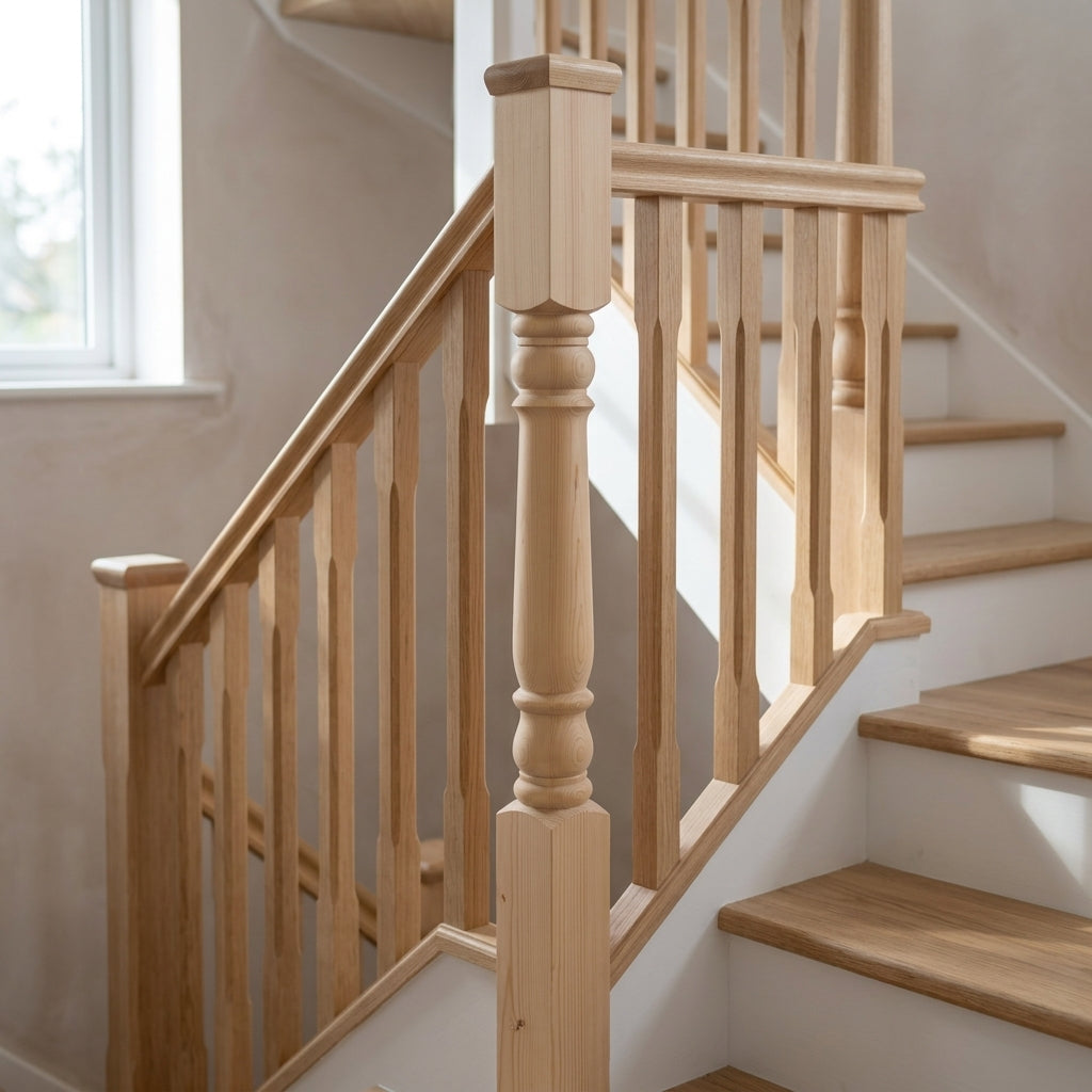 90mm Rowley Newel Post – Oak or Pine