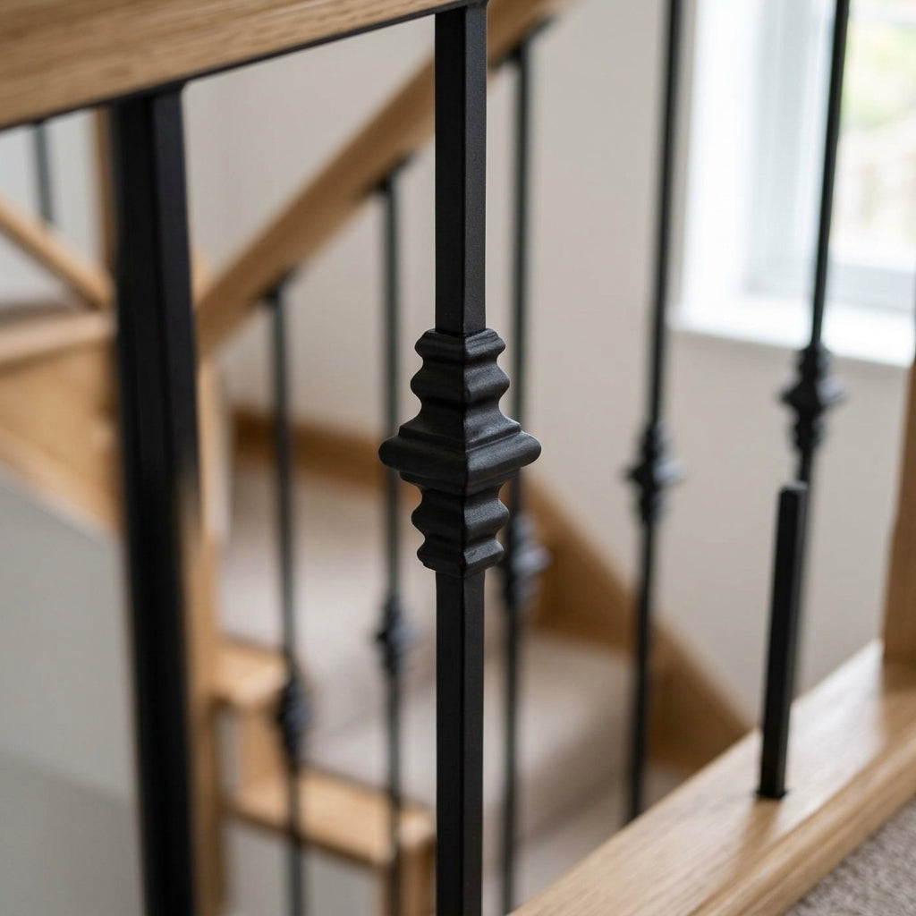 1118mm Black Metal Staircase Spindle 13mm Diameter (view 2)
