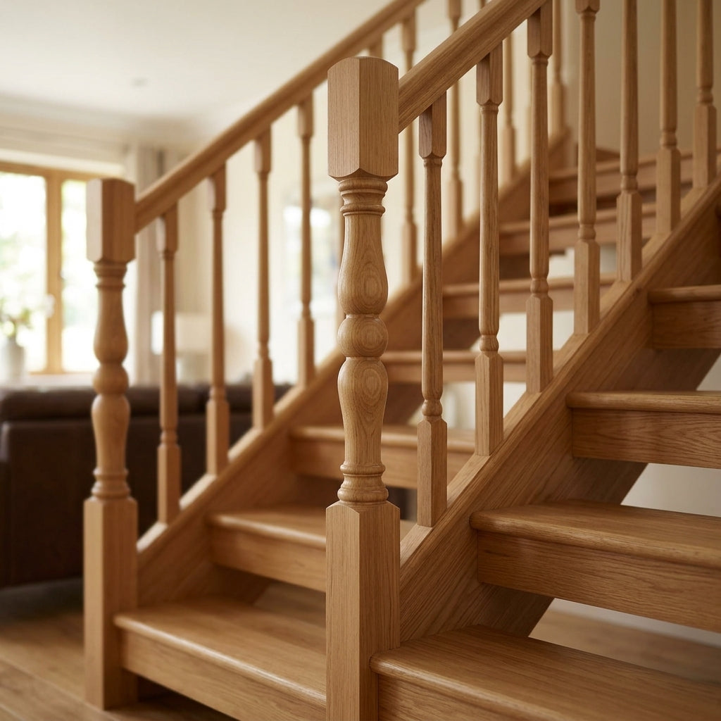 90mm Newel Post Pine or Oak Traditional Design