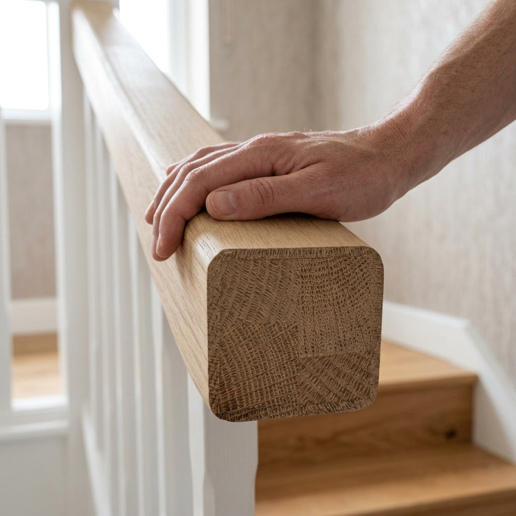 60 x 50mm Handrail Ungrooved Engineered Oak (view 2)