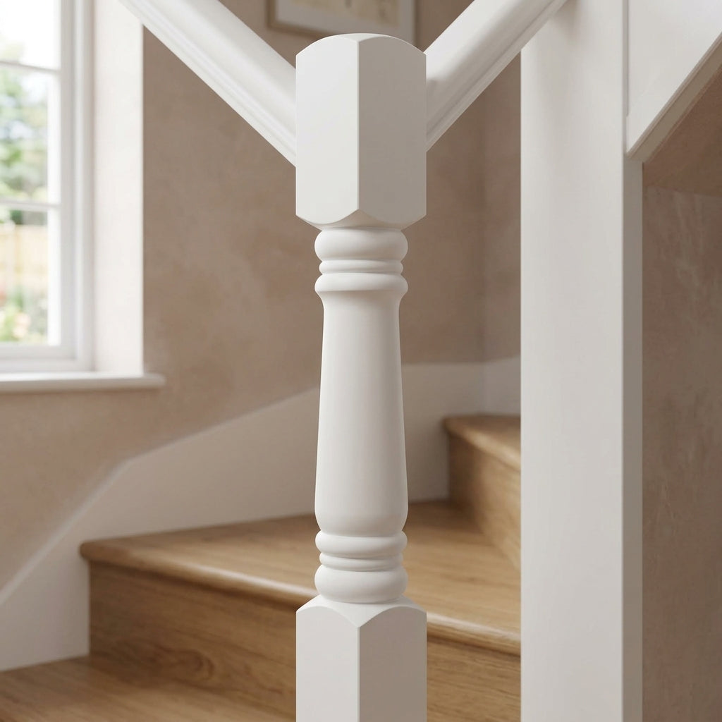 90mm Newel Post White Primed Pine 416 Peg (view 2)