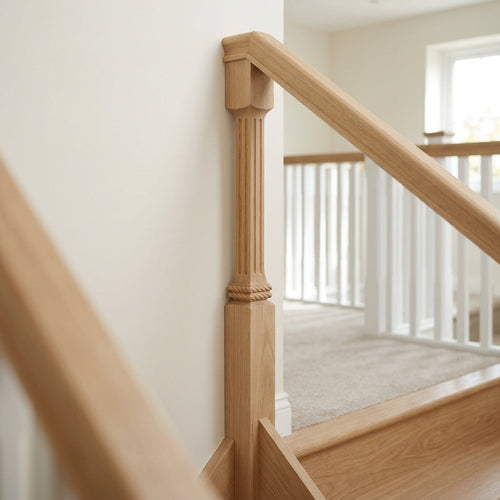115mm Newel Post Half Oak 210mm (view 2)