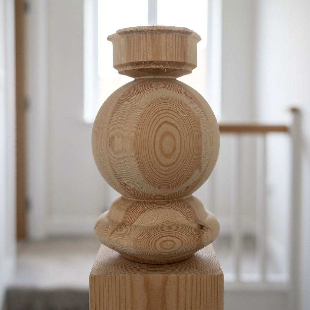 140mm Turned Cap Pine Wood (view 2)