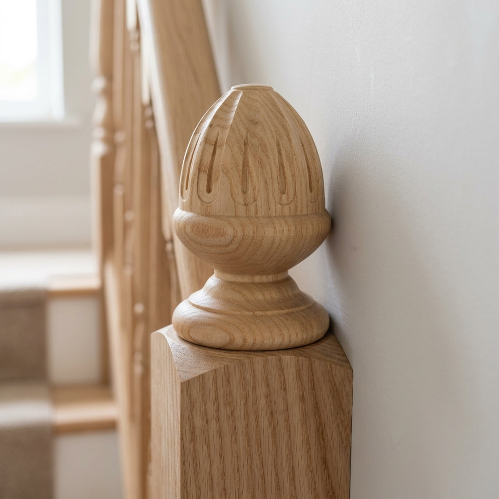 Half Hamsterley Fluted Newel Cap 32mm Dowel (view 2)