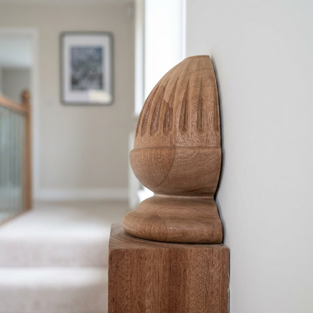 140mm Half Fluted Cap Sapele Wood (view 2)