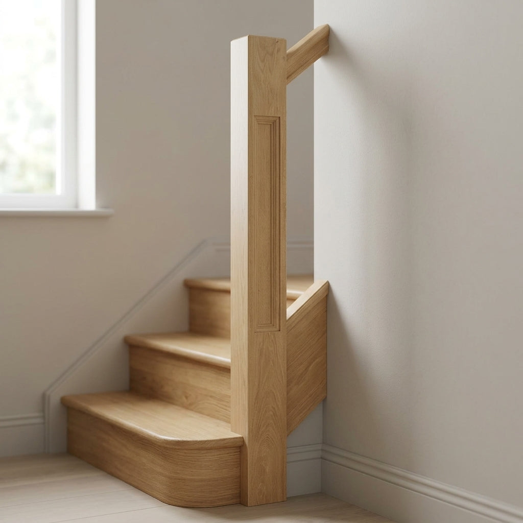 115mm x 1500mm Half Newel Post - Oak Finish