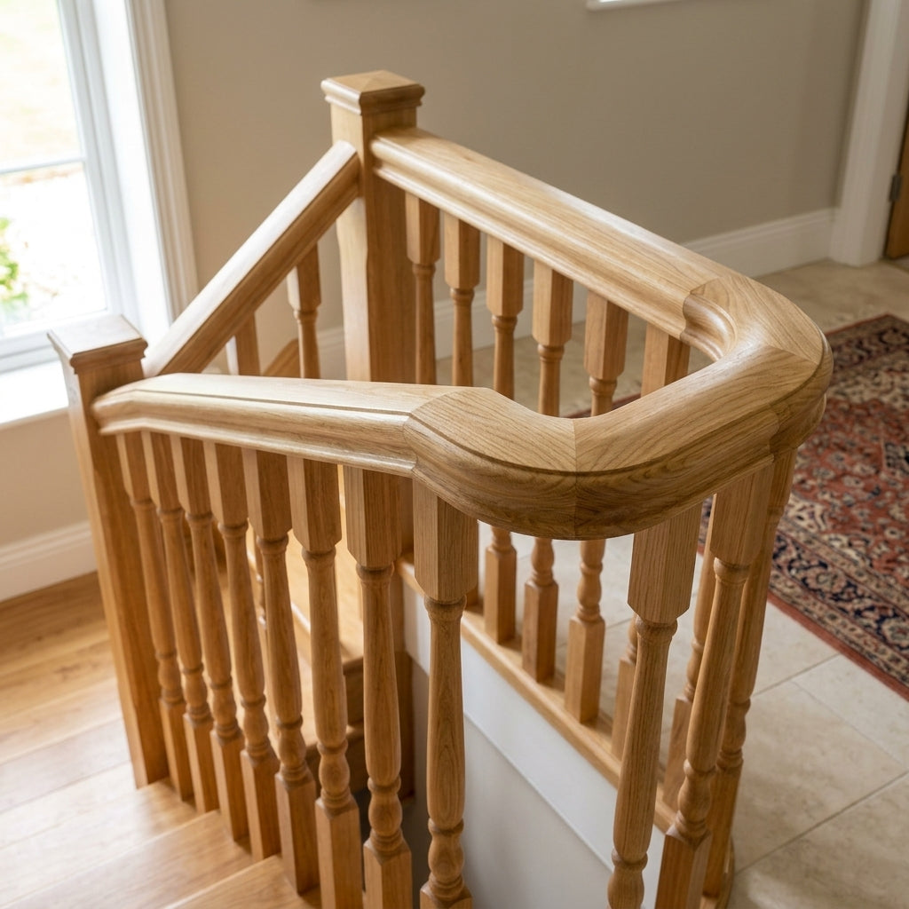 Compound Bend Handrail 6 Weeks Lead Time Solid Timber