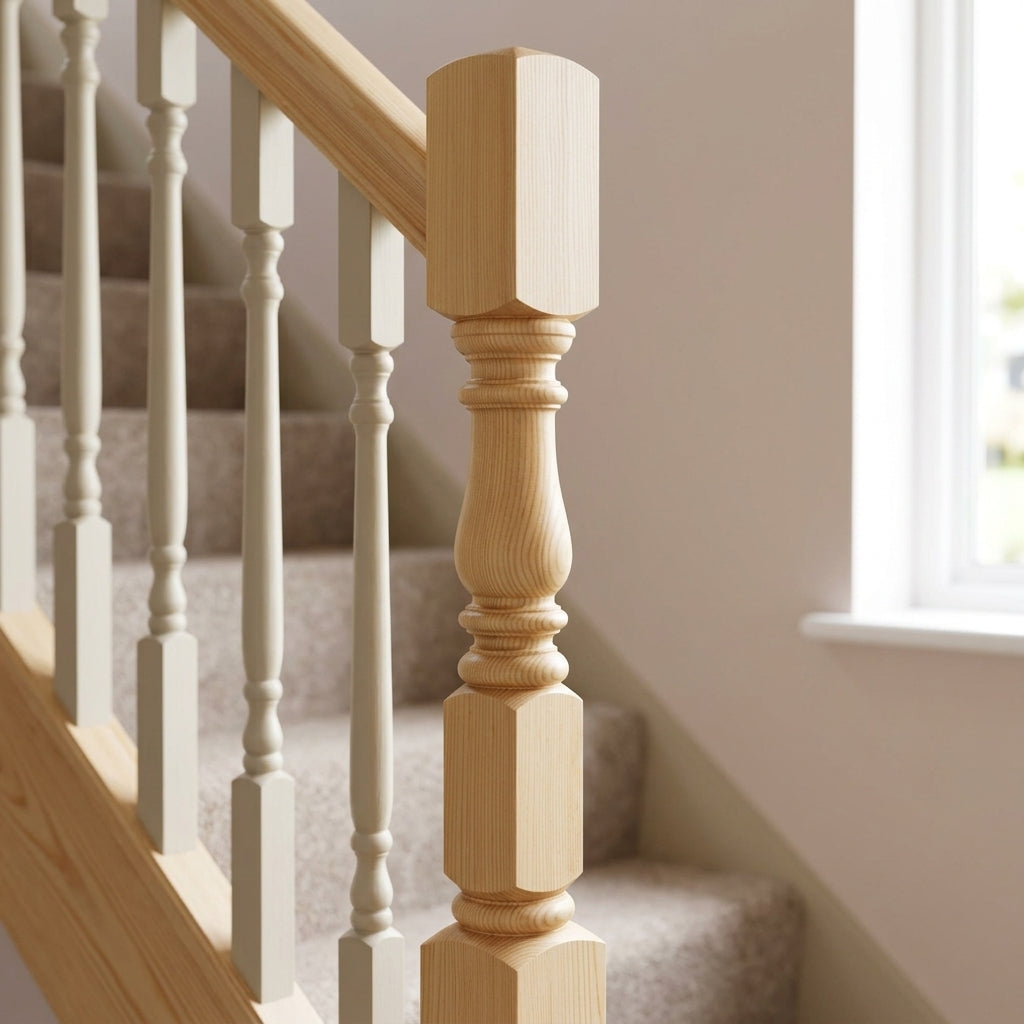 90mm Newel Post Pine or Oak – 416 Peg (view 2)
