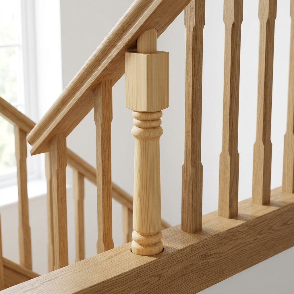 90mm Newel Post Oak 205 Peg