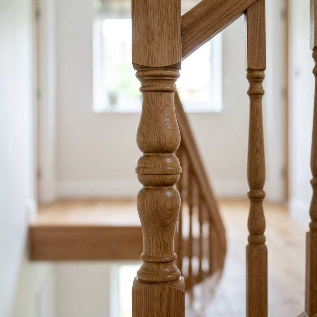 90mm Newel Post Pine or Oak Traditional Design (view 2)