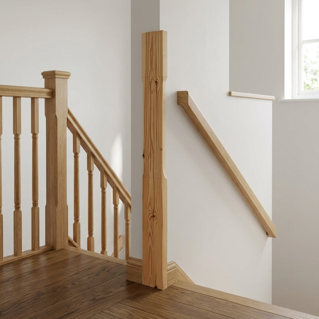 115mm x 1500mm Half Newel Pine with Knots