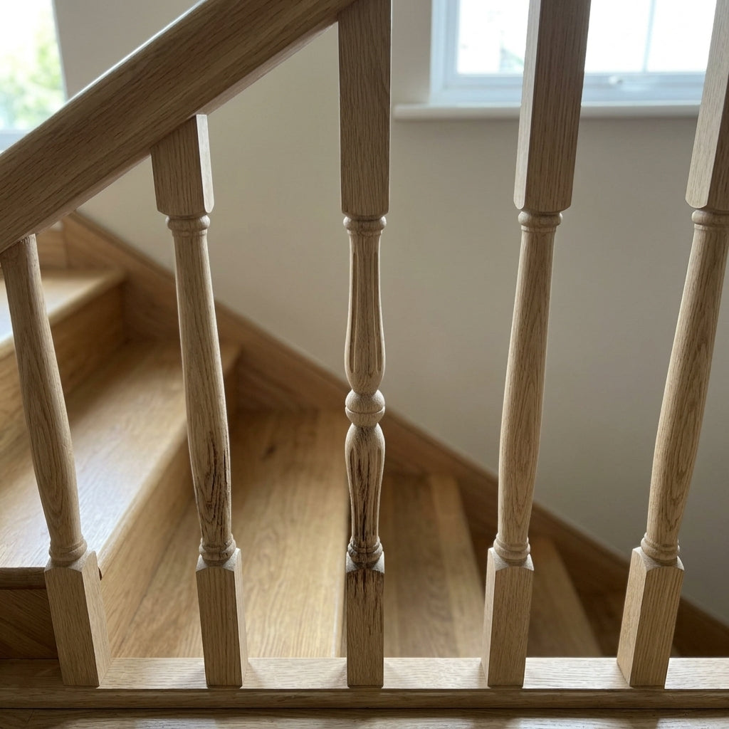 41mm x 1100mm Oak Stair Spindle with Water Damage