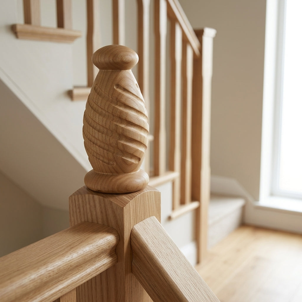 32mm Twisted Newel Cap Unfinished