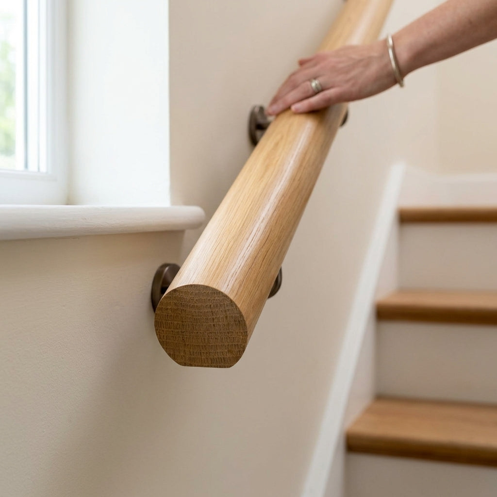 45mm Mopstick Handrail Circular Profile Wall Rail (view 2)