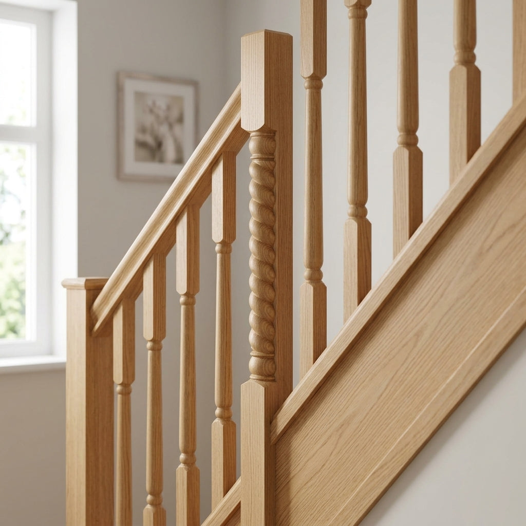90mm Half Slaley Newel Post Oak