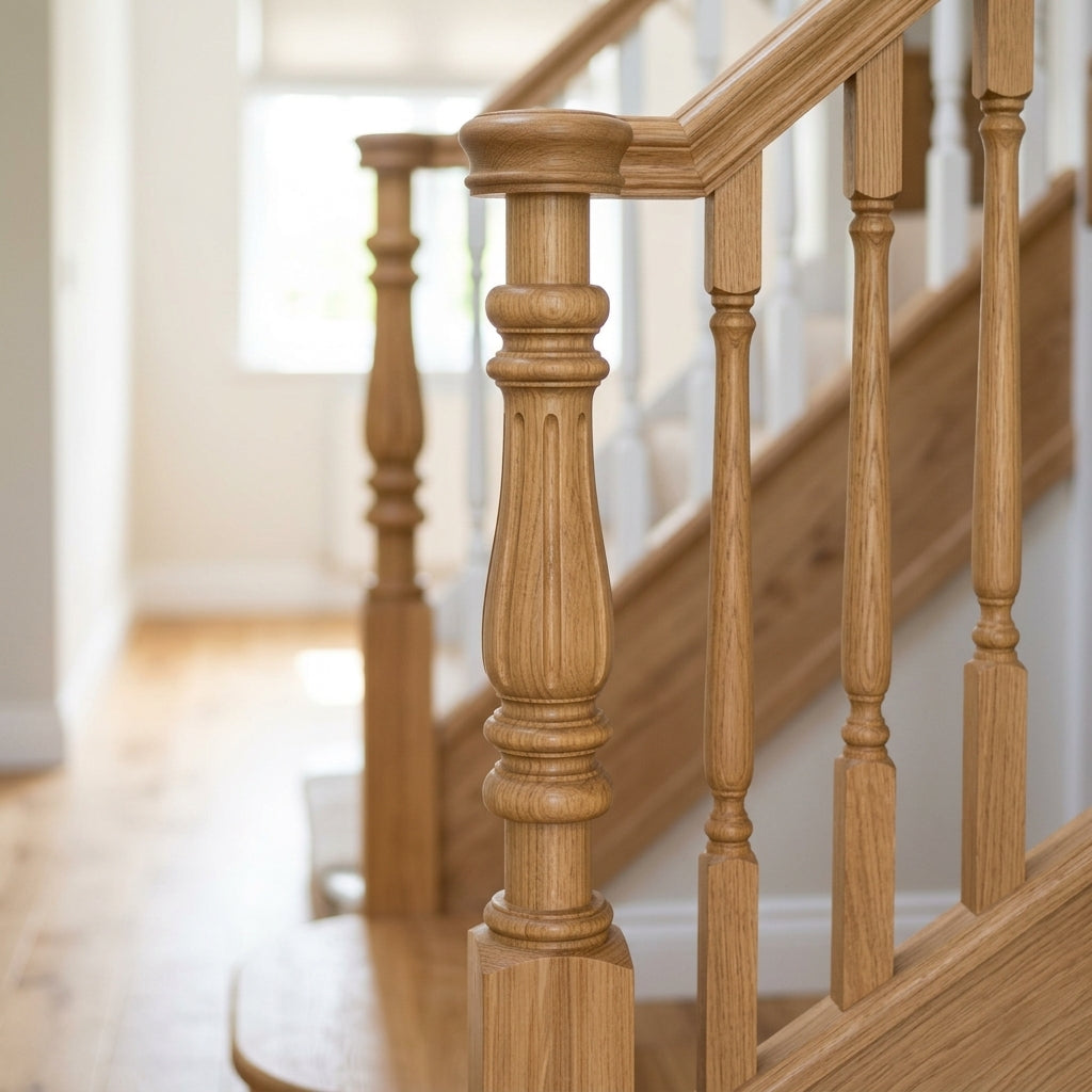 90mm Newel Post – Pine or Oak – 205 Peg (view 2)