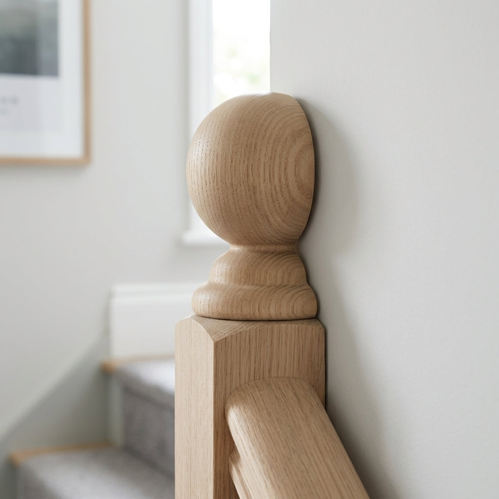 32mm Half Eden Turned Newel Cap Unfinished (view 2)