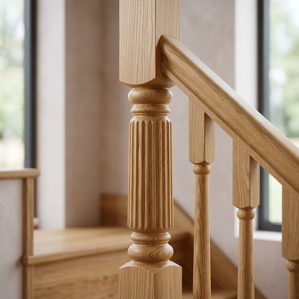 90mm Hexham Newel Post – Reeded Design (view 2)