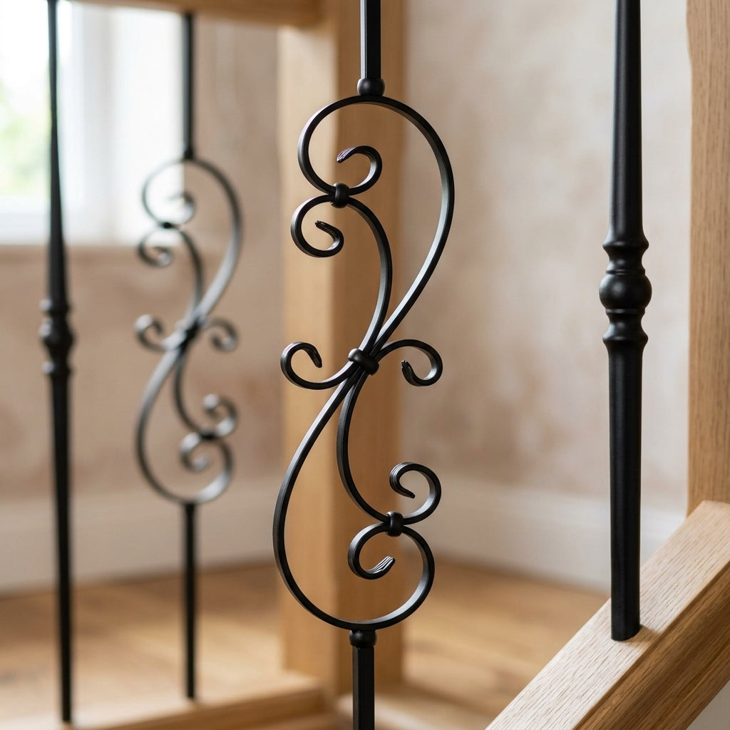 1118mm Black Metal Staircase Spindle 13mm Diameter (view 2)