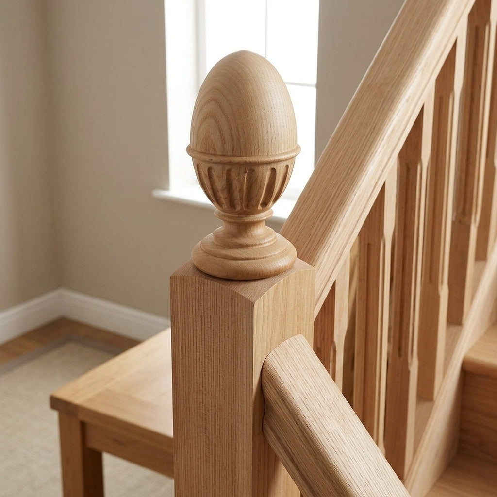 32mm Newel Cap Reeded Design Unfinished