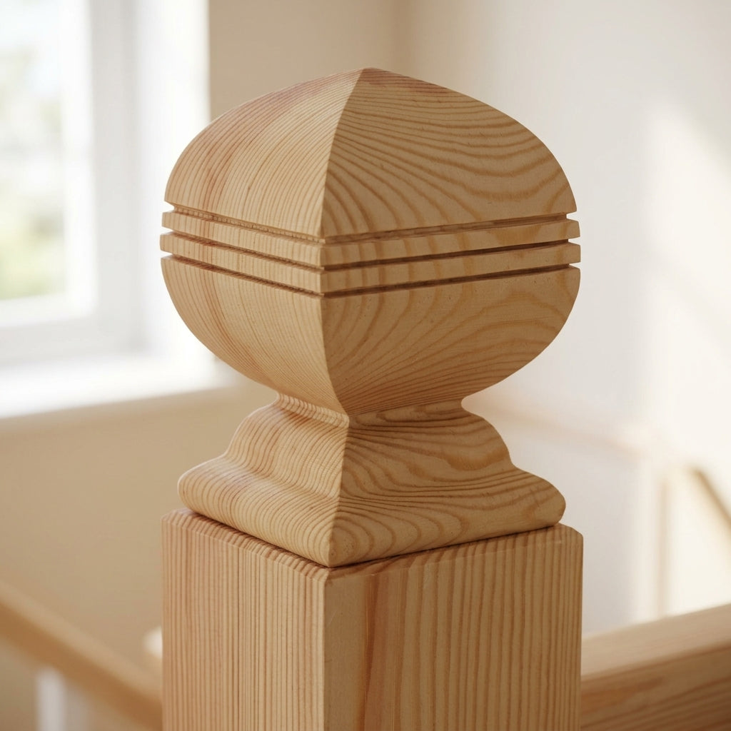32mm Square Newel Cap - Unfinished Timber (view 2)