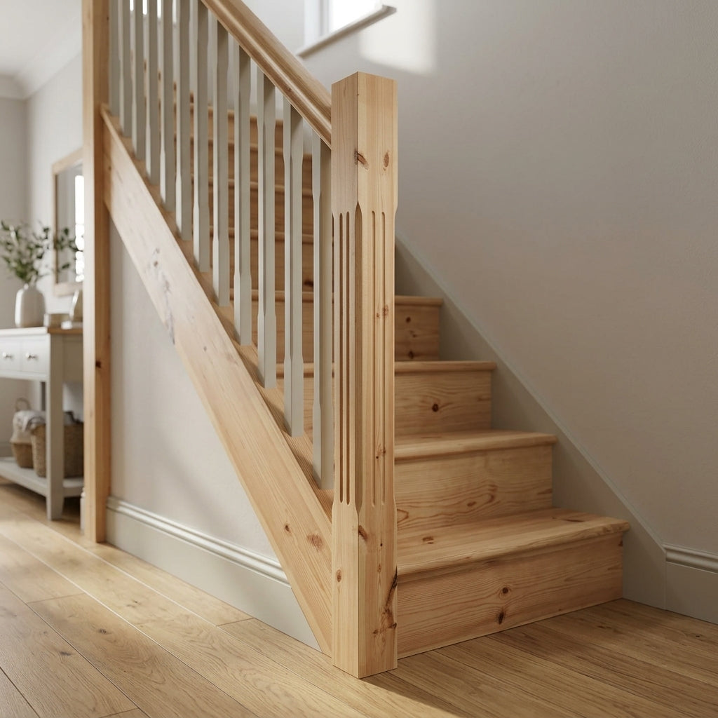 140mm x 1500mm Half Newel Pine with Knots
