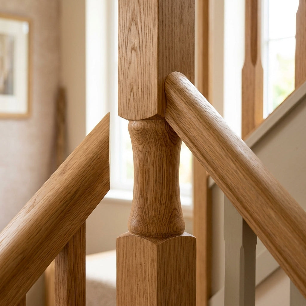 90mm Newel Post – Pine or Oak – 416 Peg (view 2)