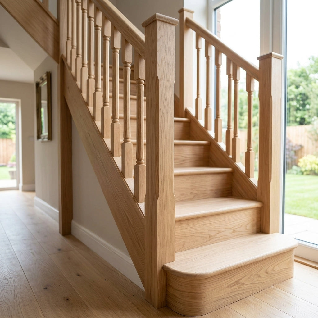 2100mm x 90mm x 90mm Solid Oak Plain Square Newel Post