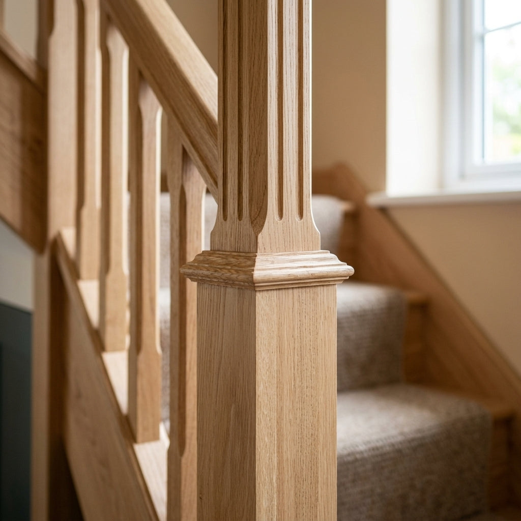 115mm Newel Post Oak 210 Complete (view 2)