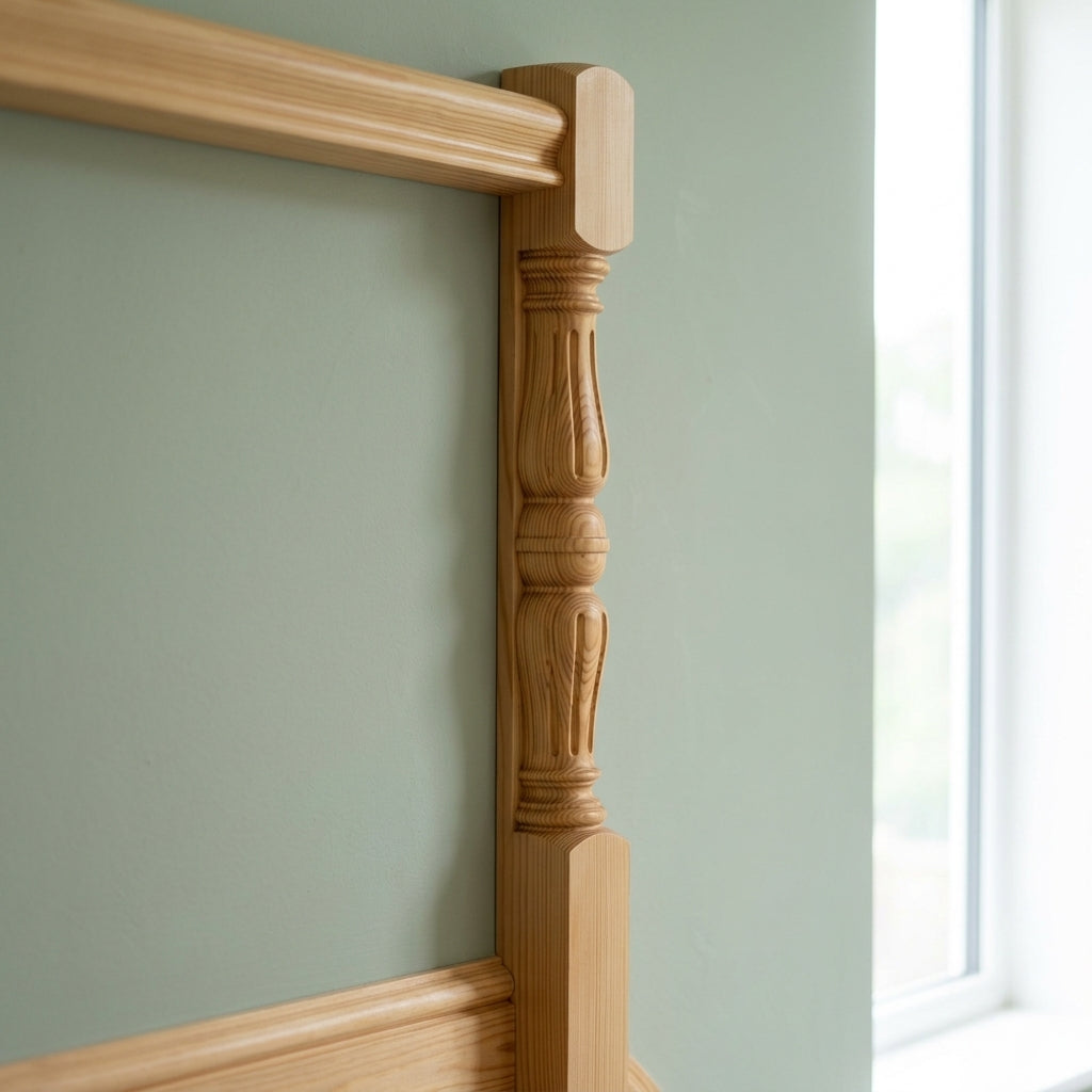 90mm Half Newel Post Pine Traditional Reeded Style (view 2)