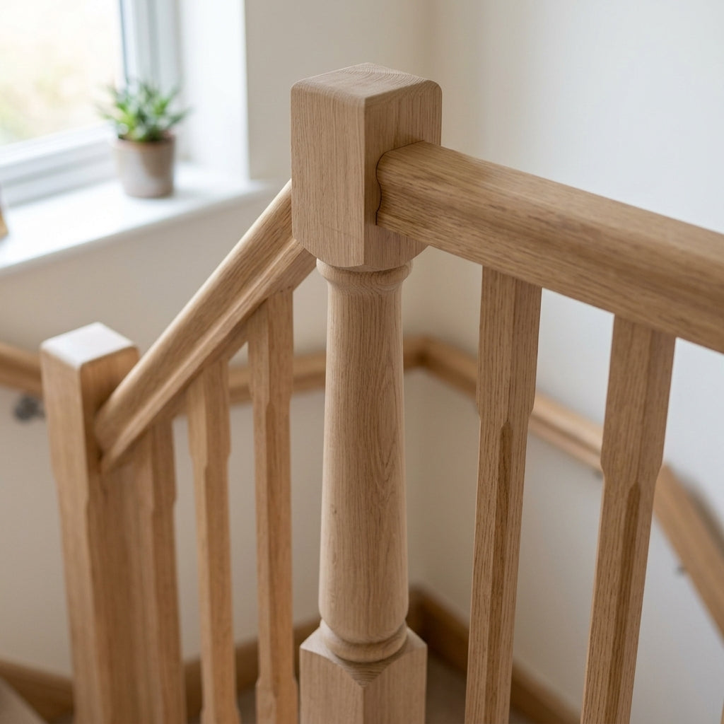 90mm Oak Tapered Newel Post (view 2)
